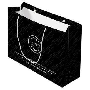 Custom Logo   Business Promotional Black & White Large Gift Bag