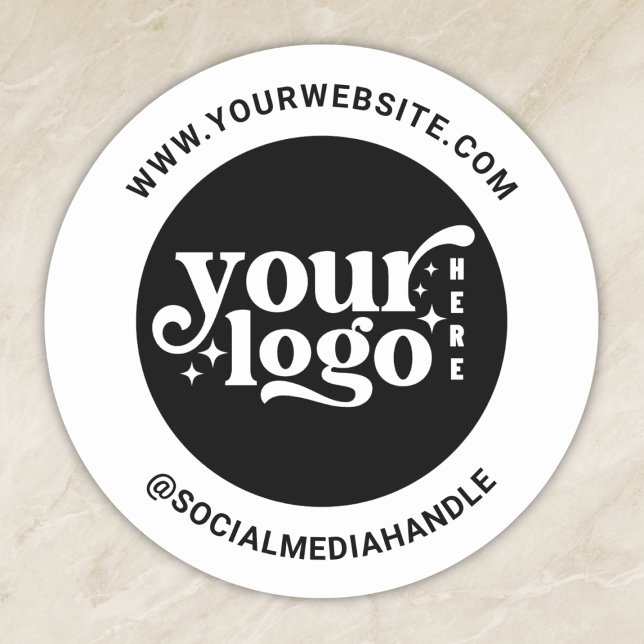 Custom Logo Business Social Media Create Your Own  Classic Round Sticker (Creator Uploaded)