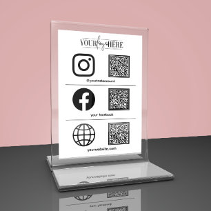 Custom Logo Business Social Media Sign Table Card