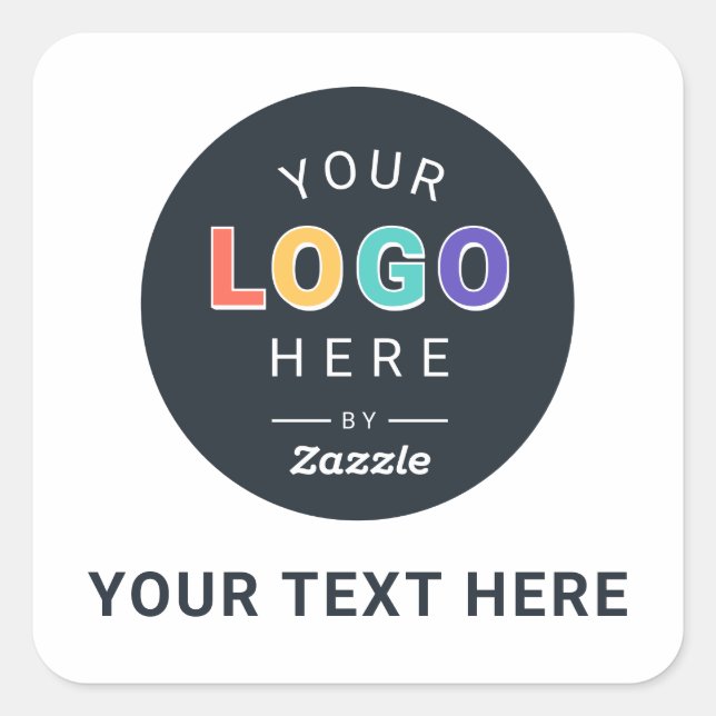 Custom Logo Business Square Sticker (Front)
