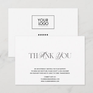 Custom Logo Business Thank You Card