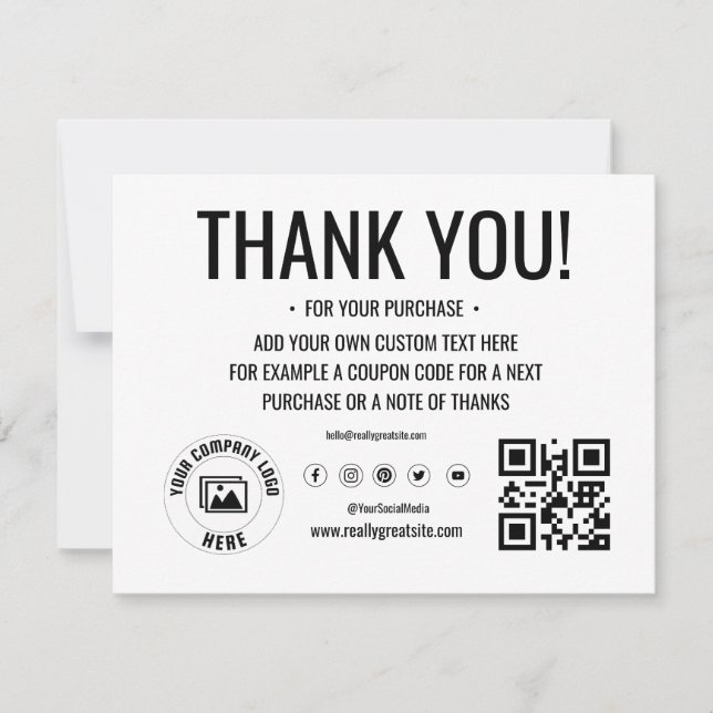 Custom Logo Business Thank You Card (Front)