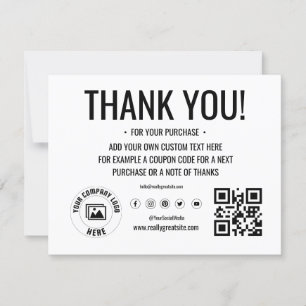 Custom Logo Business Thank You Card