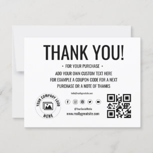 Custom Logo Business Thank You Card