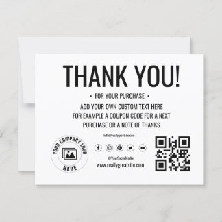 Custom Logo Business Thank You Card