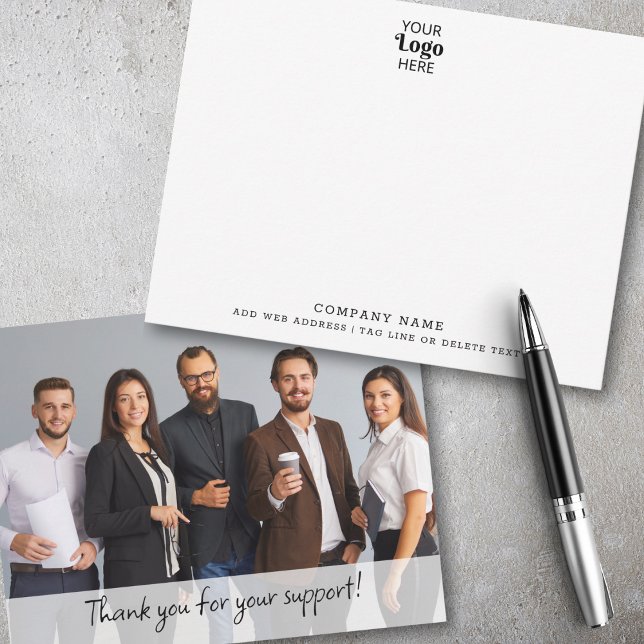 Custom Logo Business Thank You Company Name Photo Card (Creator Uploaded)