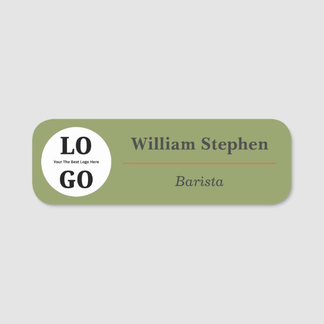 Custom Logo Cafe Restaurant Employee Magnetic  Name Tag (Front)