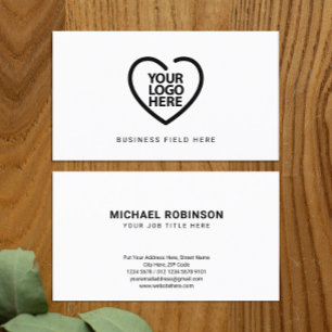 Custom Logo Centred Minimalist On White Business Card