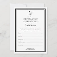 Custom Logo Certificate of Authenticity