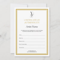 Custom Logo Certificate of Authenticity