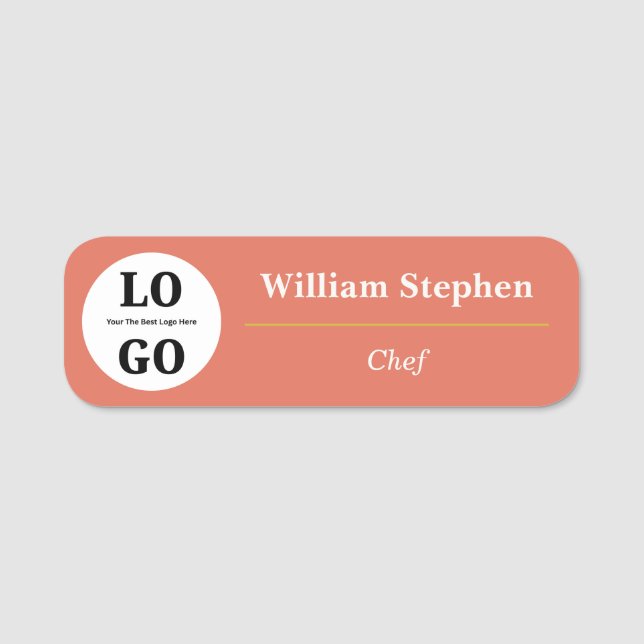 Custom Logo Chef Restaurant Magnetic  Name Tag (Front)