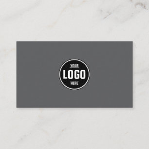 Custom Logo Circle Modern Minimalist Gray Business Card