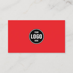 Custom Logo Circle Modern Minimalist Red and White Business Card