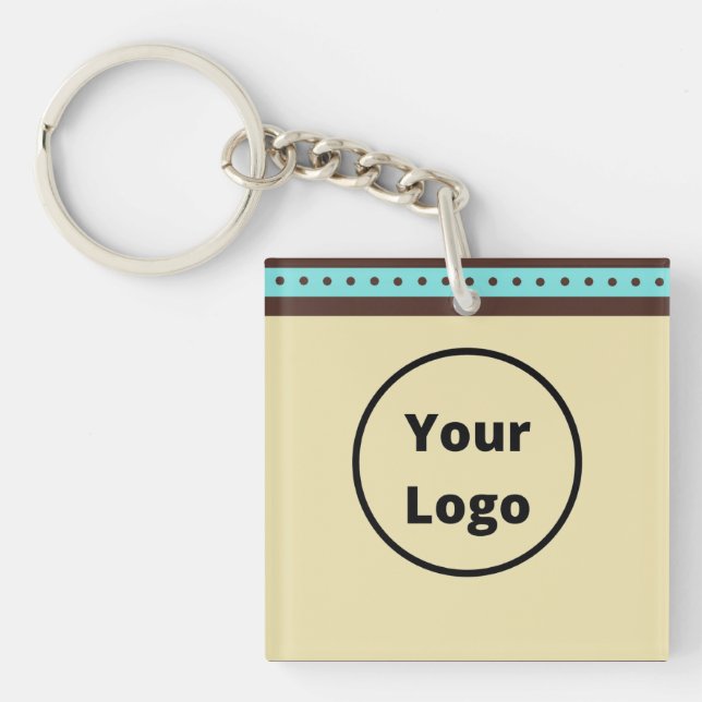 Custom logo circles and stripes pattern key ring (Front)