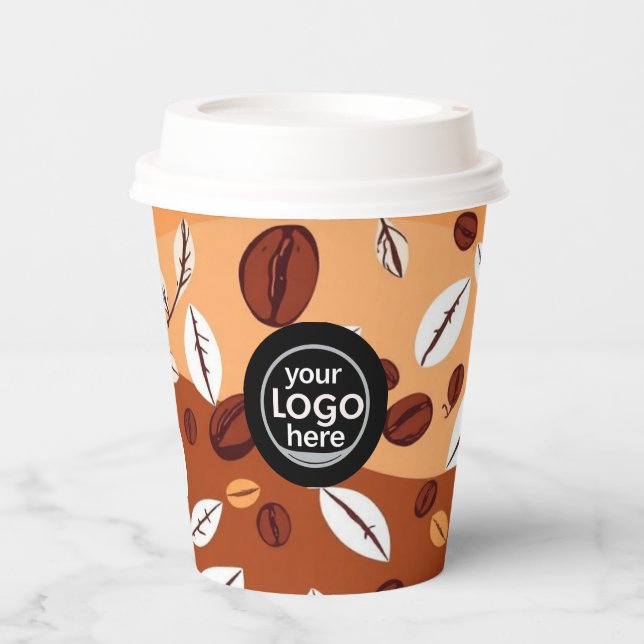 Custom Logo Coffee Paper Cup 8oz (Front)