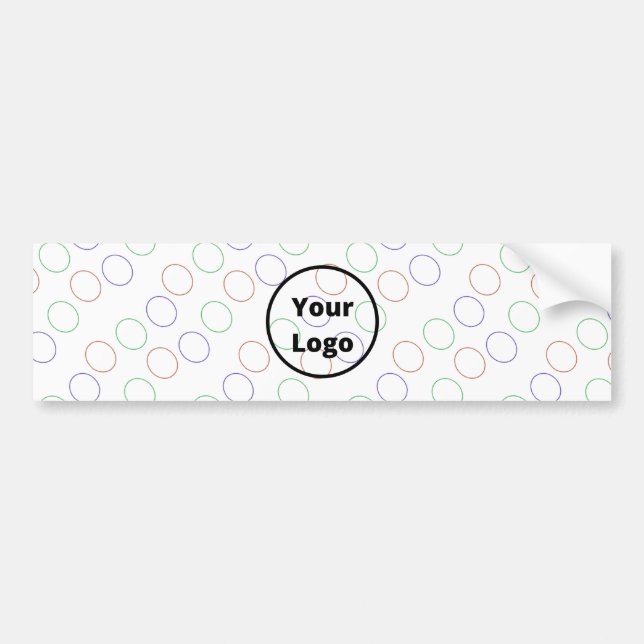Custom logo colorful circles on white bumper sticker (Front)