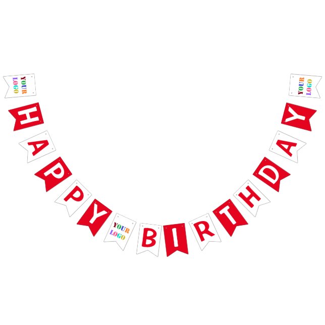 Custom Logo Company Birthday Party Bunting Flags (All)