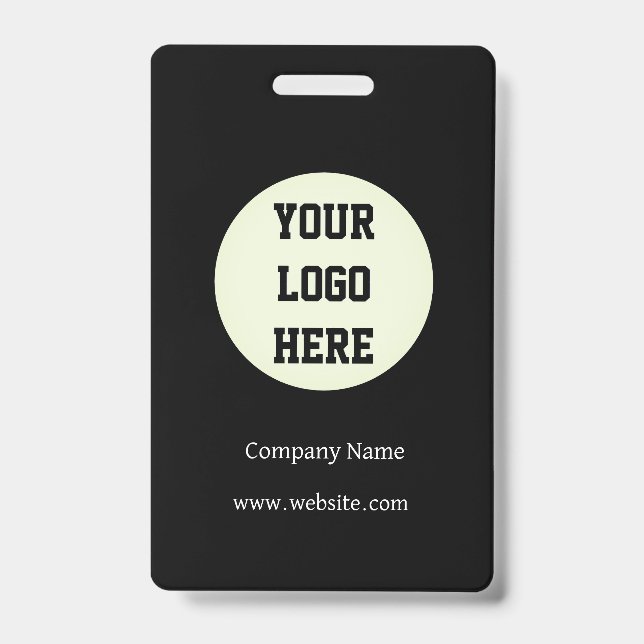 Custom Logo Company Black Business Corporate  ID Badge (Front)