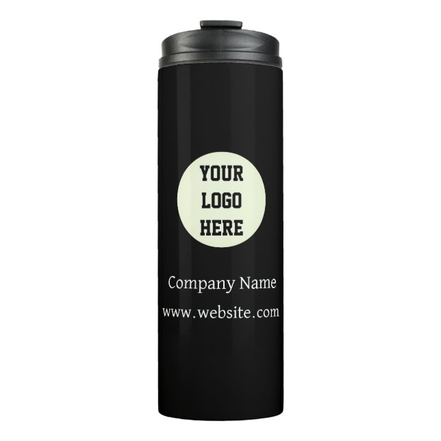 Custom Logo Company Black Business Corporate Thermal Tumbler (Front)