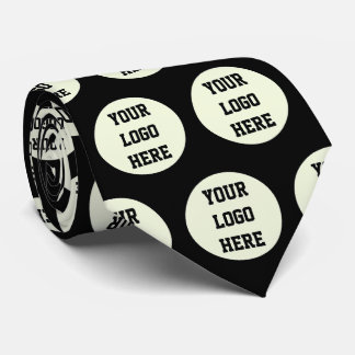Custom Logo Company Black Business Corporate Tie