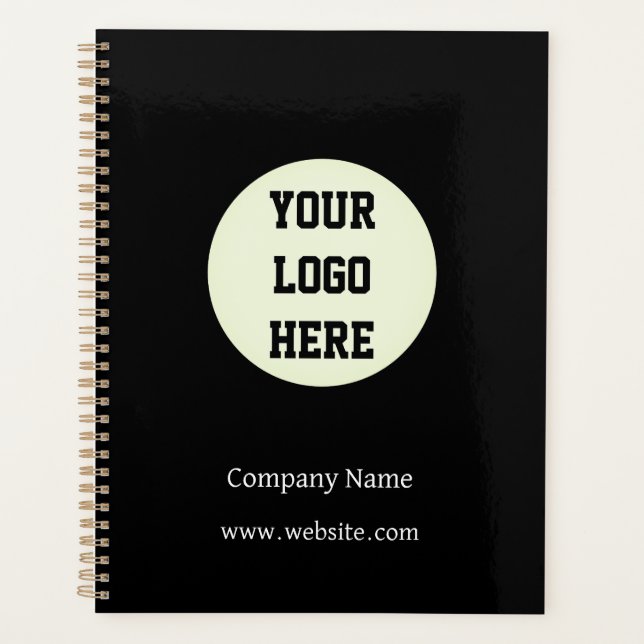 Custom Logo Company Black Business Customer  Planner (Front)