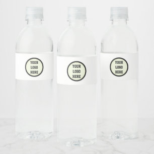 Custom Logo Company Black White Corporate Water Bottle Label