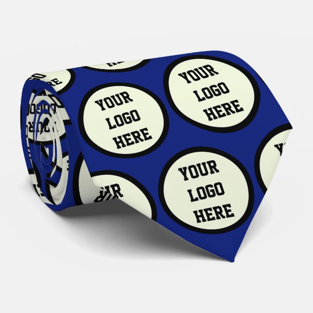 Custom Logo Company Blue Business Corporate Tie (Rolled)