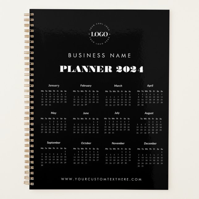 Custom Logo Company Business Name Calendar 2024 Planner (Front)
