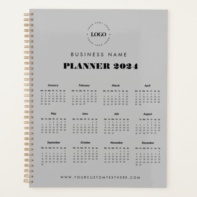 Custom Logo Company Business Name Calendar 2024 Planner (Front)
