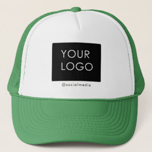 Custom Logo Company Business Social Media Green Trucker Hat