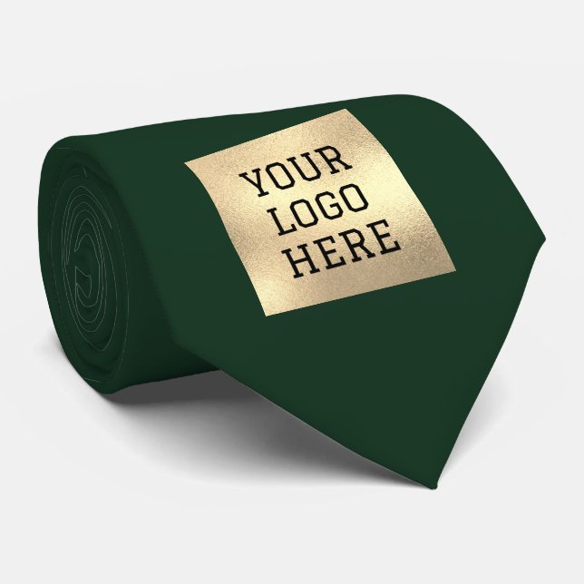 Custom Logo Company Green Business Corporate Tie (Rolled)