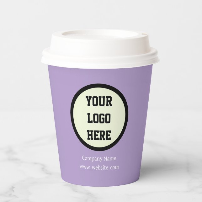 Custom Logo Company Lilac Business Corporate Paper Cups (Front)