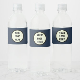 Custom Logo Company Navy Blue Business Corporate Water Bottle Label
