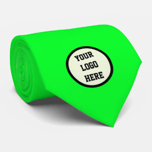 Custom Logo Company Neon Green Business Corporate Tie