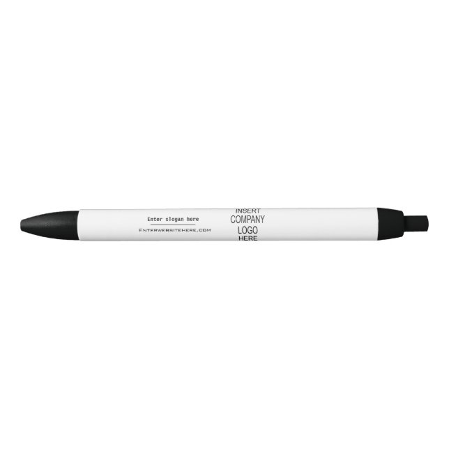 Custom logo company promotional marketing black ink pen (Front)
