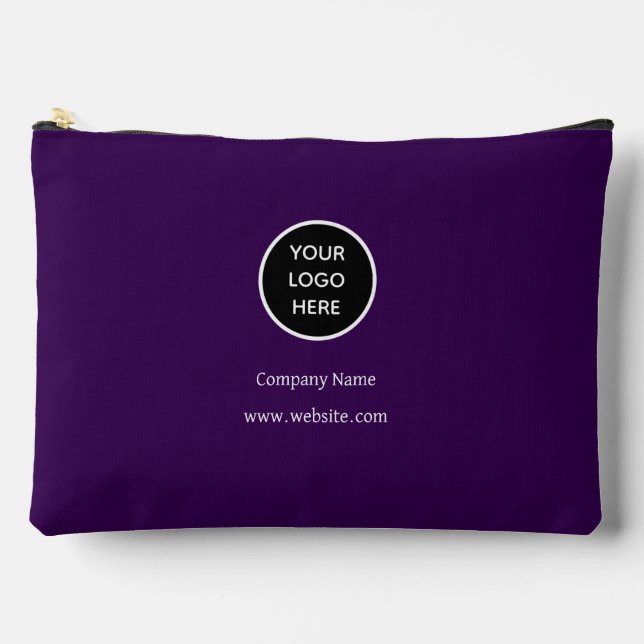 Custom Logo Company Purple Business Corporate Accessory Pouch (Front)