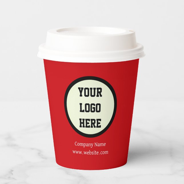 Custom Logo Company Red Business Corporate Paper Cups (Front)