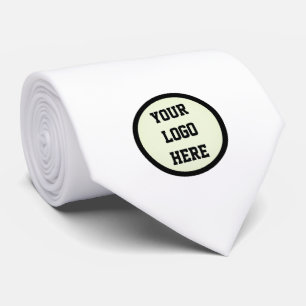 Custom Logo Company Solid White Business Corporate Tie