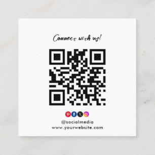 Custom Logo Connect with Us Square Business Card