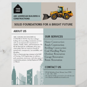 Custom Logo Construction Advertising & Promotional Flyer