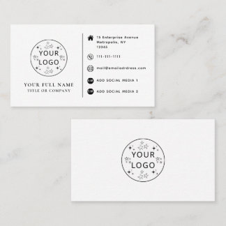 Custom Logo, Contact and Social Media Minimal Business Card