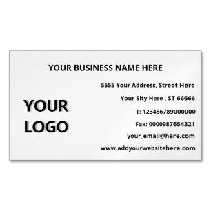 Custom Logo Contact Info Business Card Magnet