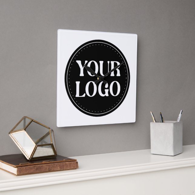 Custom Logo Corporate Holiday Gift Keepsakes Bulk  Square Wall Clock (Office)
