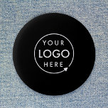 Custom Logo | Corporate Modern Minimalist Black 6 Cm Round Badge<br><div class="desc">A simple custom black business template in a modern minimalist style which can be easily updated with your company logo. If you need any help personalizing this product,  please contact me using the message button below and I'll be happy to help.</div>