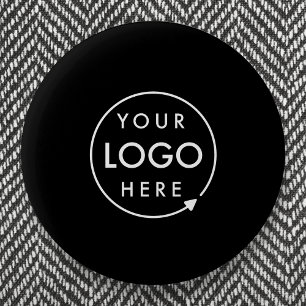 Custom Logo   Corporate Modern Minimalist Black 6 Cm Round Badge