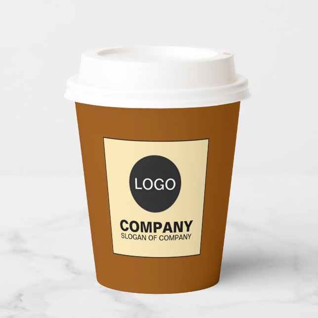 Custom Logo Cups | Branded Coffee Cups with Lids  (Front)
