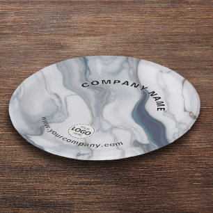 Custom Logo, Custom Text, Marble Effect Paper Plate