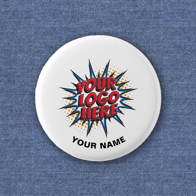 Custom Logo, Custom Text, White Employee 3 Cm Round Badge (Creator Uploaded)