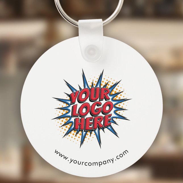 Custom Logo, Custom Text, White Key Ring (Creator Uploaded)