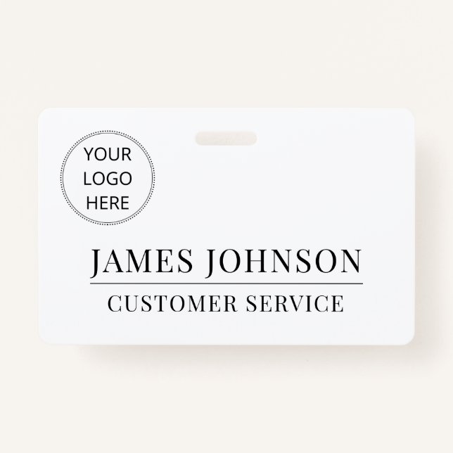 Custom Logo Customer Service Employee Name ID Badge (Front)